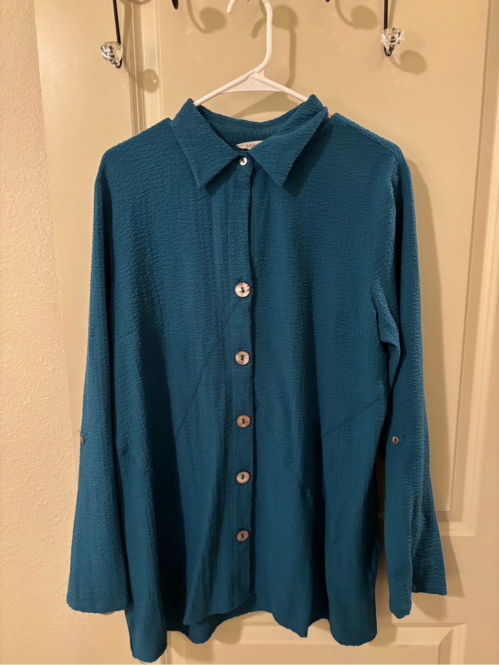 Blue Soft Surroundings Blouse Large - Coastal, office, business casual